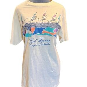 Vintage Single Stitched St. Thomas Virgin Island T-Shirt, Large, Made in USA
